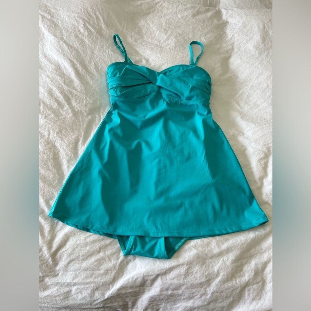Spanx Love Your Assets | SZ Small | Twist Top One Piece Aqua Swimsuit EUC